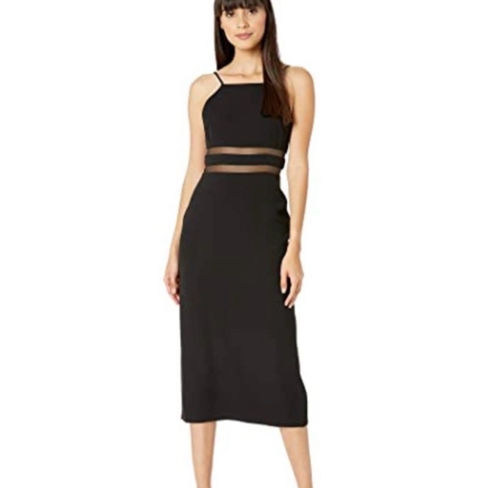 BCBGMaxAzria Black Organdy trim Dress size 10 NWT